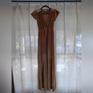 Baltic Born Gold Velvet Dress